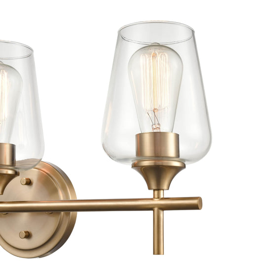 ML Lighting 9703-MG Transitional 3 Light Vanity Ashford Collection Modern Gold