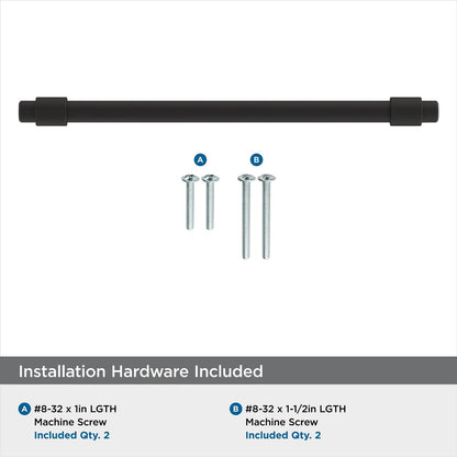 Amerock BP36860FB Destine Cabinet Pull Matte Black 6-5/16" C2C