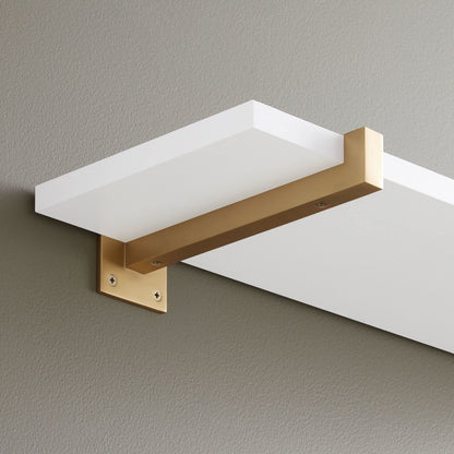 Signature Hardware 482449 Bodwell 9" Brass Shelf Bracket - Satin Brass