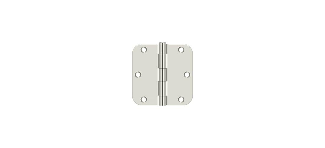 Deltana S35R514 3-1/2" x 3-1/2" x 5/8" Radius Hinge;Residential ; Bright Nickel