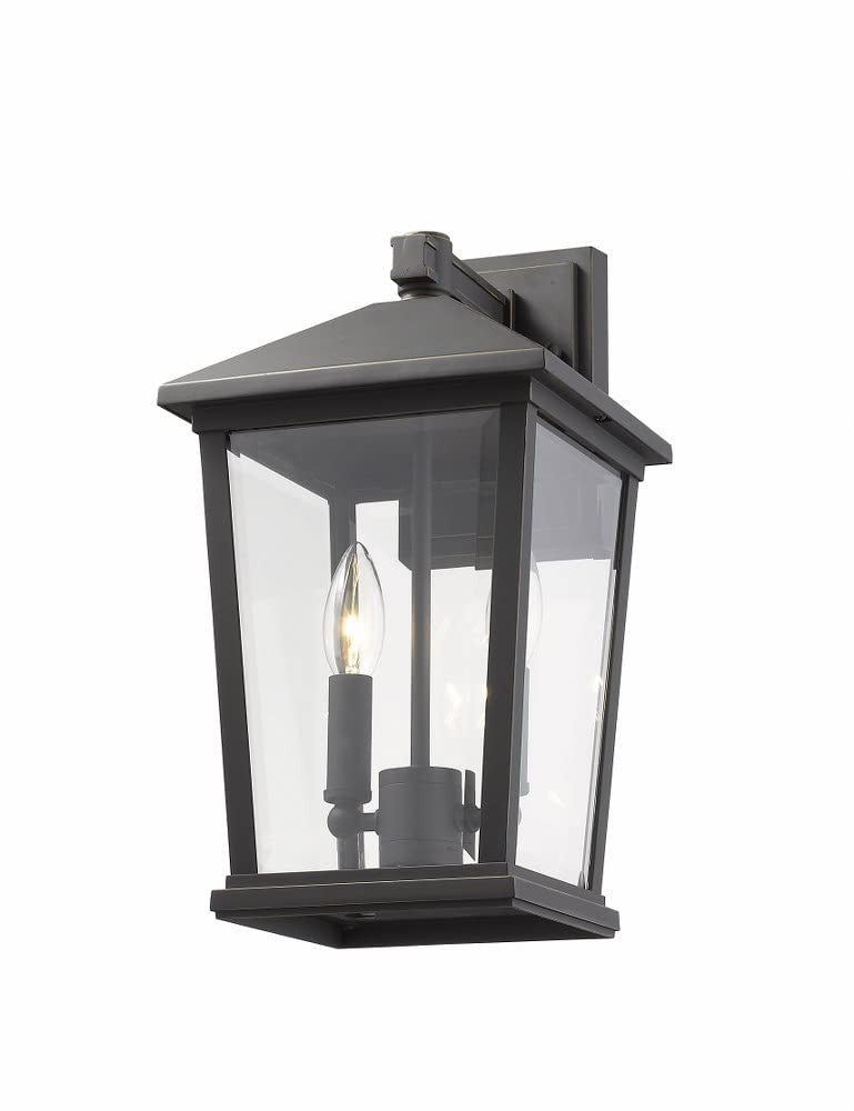 Z-Lite 568M-BK 2 Light Outdoor Wall Sconce, Black