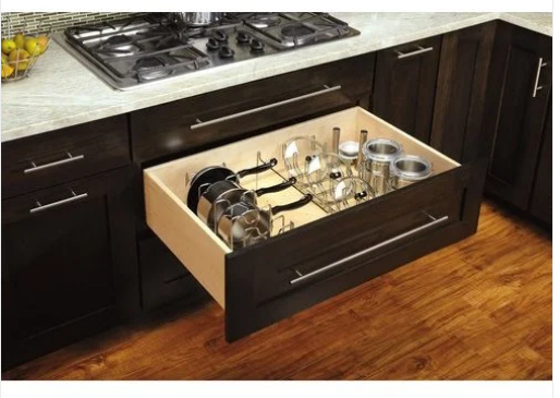 Rev-A-Shelf 5DCD-1-CR Wood Pot & Pan Organizer, Chrome