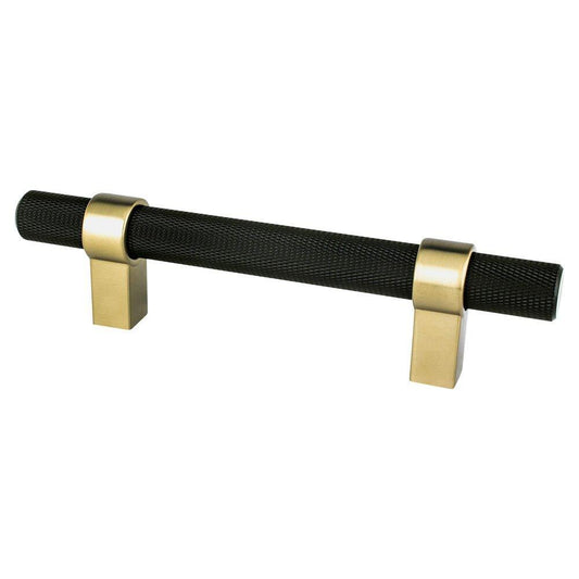 Berenson 5055-455MDB-P 6-5/32" Centers Uptown Appeal Pull Black&Gold-No Screws
