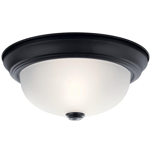Kichler 8111BK Flush Mount, 1-Light 120 Total Watts, Black