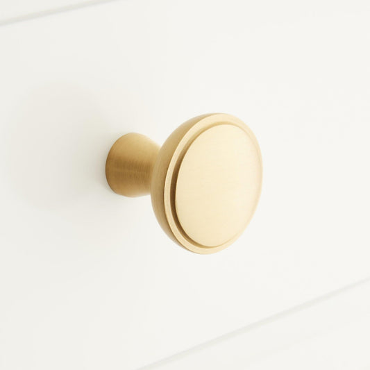 Signature Hardware SH553064SBS Strasbourg 1-1/4" Round Cabinet Knob-Satin Brass