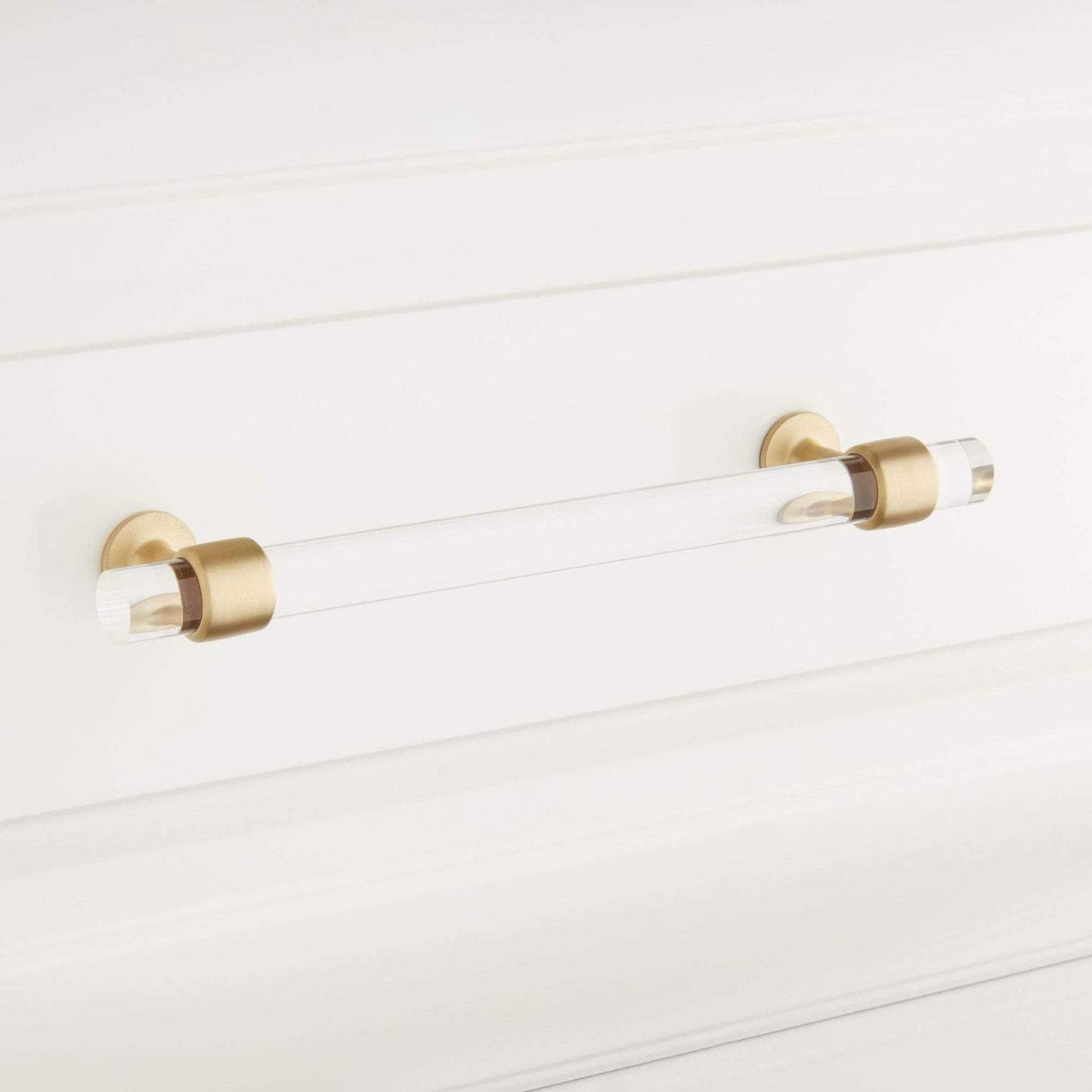 Signature Hardware HN-B-9021.6.SB 6" Beryn Acrylic Cabinet Pull - Satin Brass