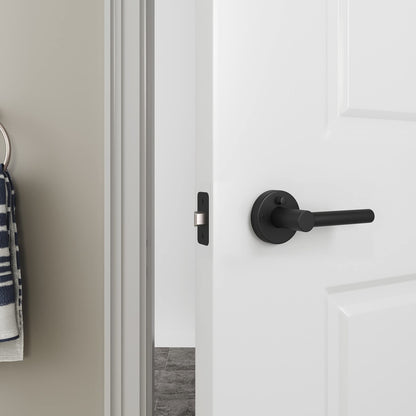 Miseno MLK3012 Elkton Round Rod Privacy Door Lever Set - Satin Brass
