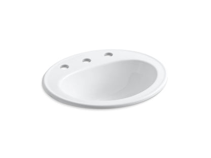 Kohler 2196-8-0 Pennington® Drop-in bathroom sink w/8" widespread faucet holes