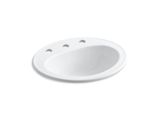 Kohler 2196-8-0 Pennington® Drop-in bathroom sink w/8" widespread faucet holes