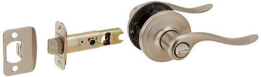 Kwikset Tustin Interior Privacy Door Handle with Lock Lever Satin Nickel Keyless