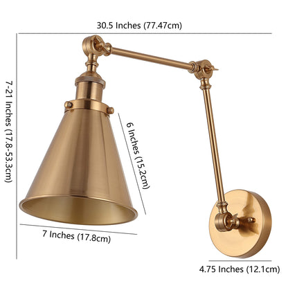 JONATHAN Y JYL7461A Rover 7"  Wall Sconce Brass Gold adjustable arm