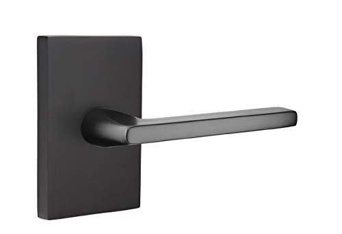 Emtek 5052HLOUS15LH Dummy Modern Rectangular Rosette Helios Lever Satin Nickel