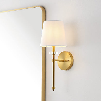JONATHAN Y JYL9920A Olivia 6.5" 1-Light Modern Midcentury Iron Vanity Brass Gold