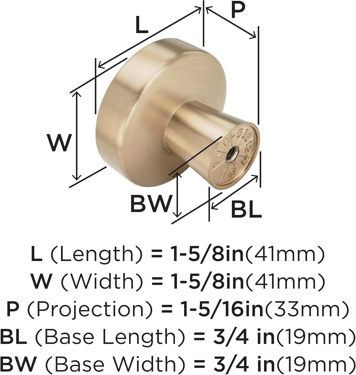 Amerock BP55272CZ 1-5/8" Round Blackrock Champagne Bronze Cabinet Knob