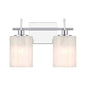 Meridian M80083CH 2-Light Chrome Bathroom Vanity Light w/White Glass Shades
