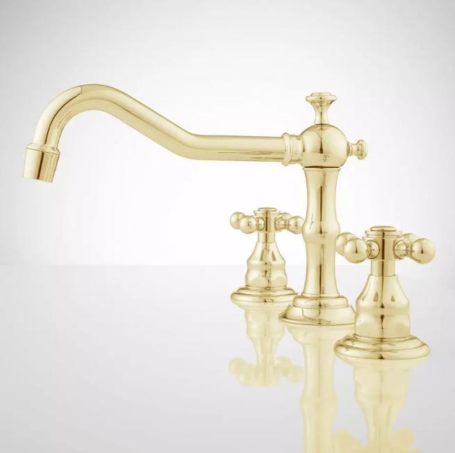 Signature Hardware SH449725PB Barbour Widespread Bathroom Faucet Polished Brass