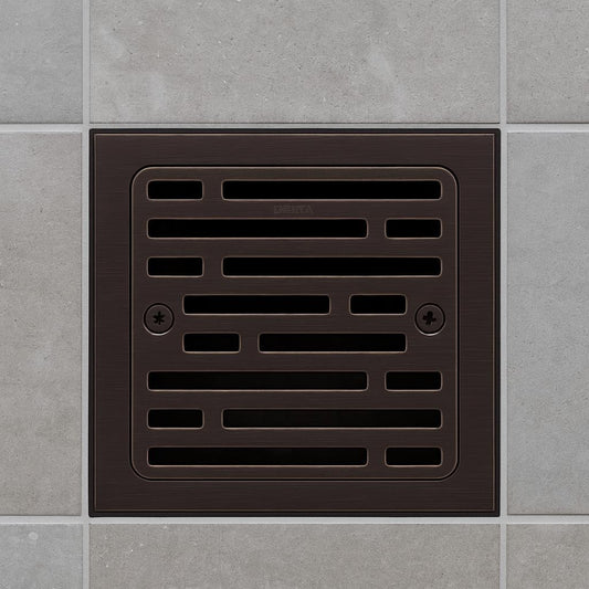 Delta Faucet 4 Inch Tile-In Square Shower Floor Drain Oil Rubbed Bronze