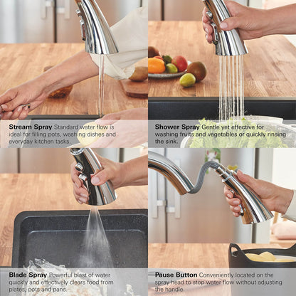 Grohe 303682432 Grohe Zedra Pull-Down Bar Faucet Triple Spray Matte Black