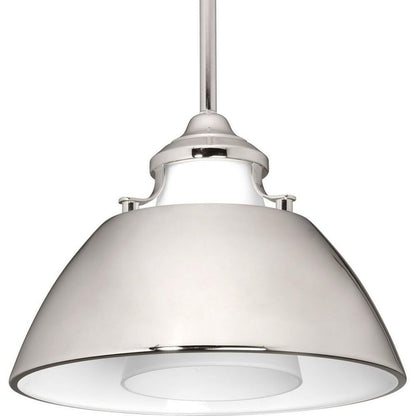 Progress Lighting P500013-143 Carbon One-Light Pendant w/Metal Shade, Graphite