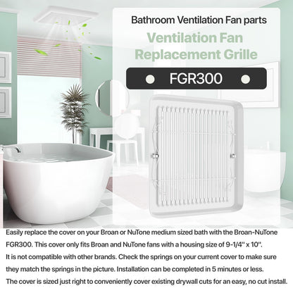 Bathroom Exhaust Fan Replacement Grille/Cover - 11-3/8" x 12" x 1"