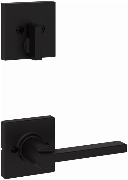 Kwikset 971CSLSQT-514 Single Cylinder Casey Lever Trim Square Rose Matte Black