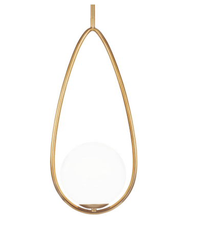 Visual Confort Galassia One Light Pendant - Burnished Brass
