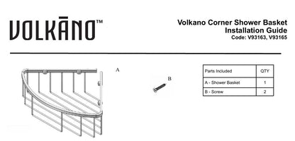 ICO Bath V93165 - Volkano Corner Shower Basket Matte Black