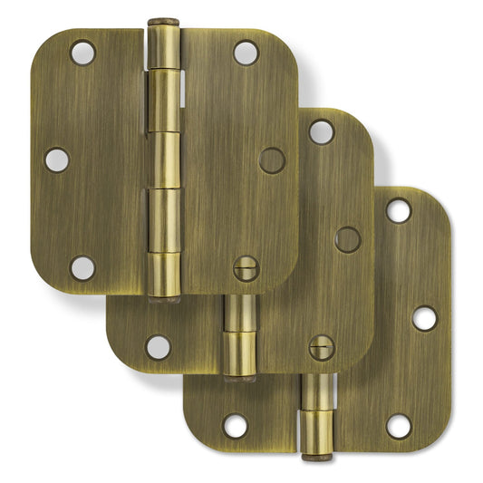 Miseno HDH3503U5 5/8" Radius Corner Door Hinge-Pack of 3-Antique Brass