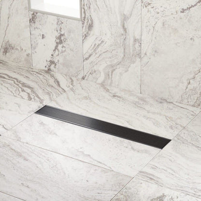 SH 443308 Carmen 60" Linear Shower Drain with Flange - Matte Black