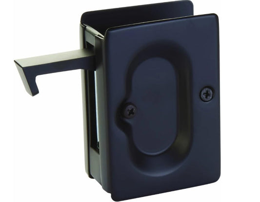 Emtek 2101US19 Pocket Door Set (Flat Black, Passage)