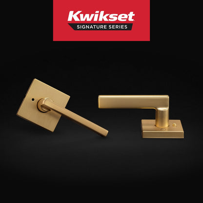 Kwikset 730HFLSQT-4 Halifax Interior Privacy Door Lock Satin Brass Reversible