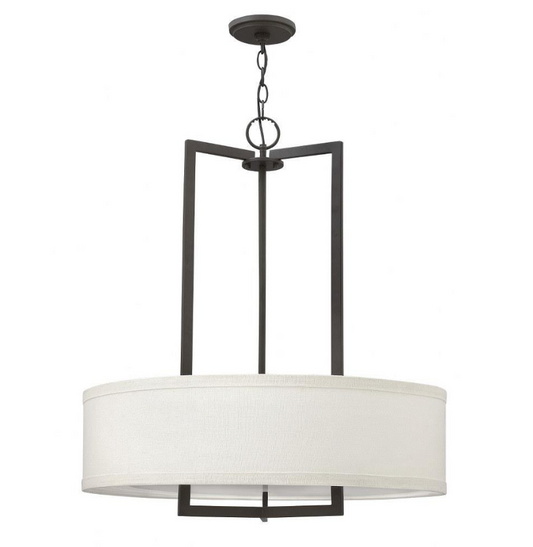 Hinkley-3204KZ-Hampton-3 Light Medium Drum Chandelier Transitional Bronze