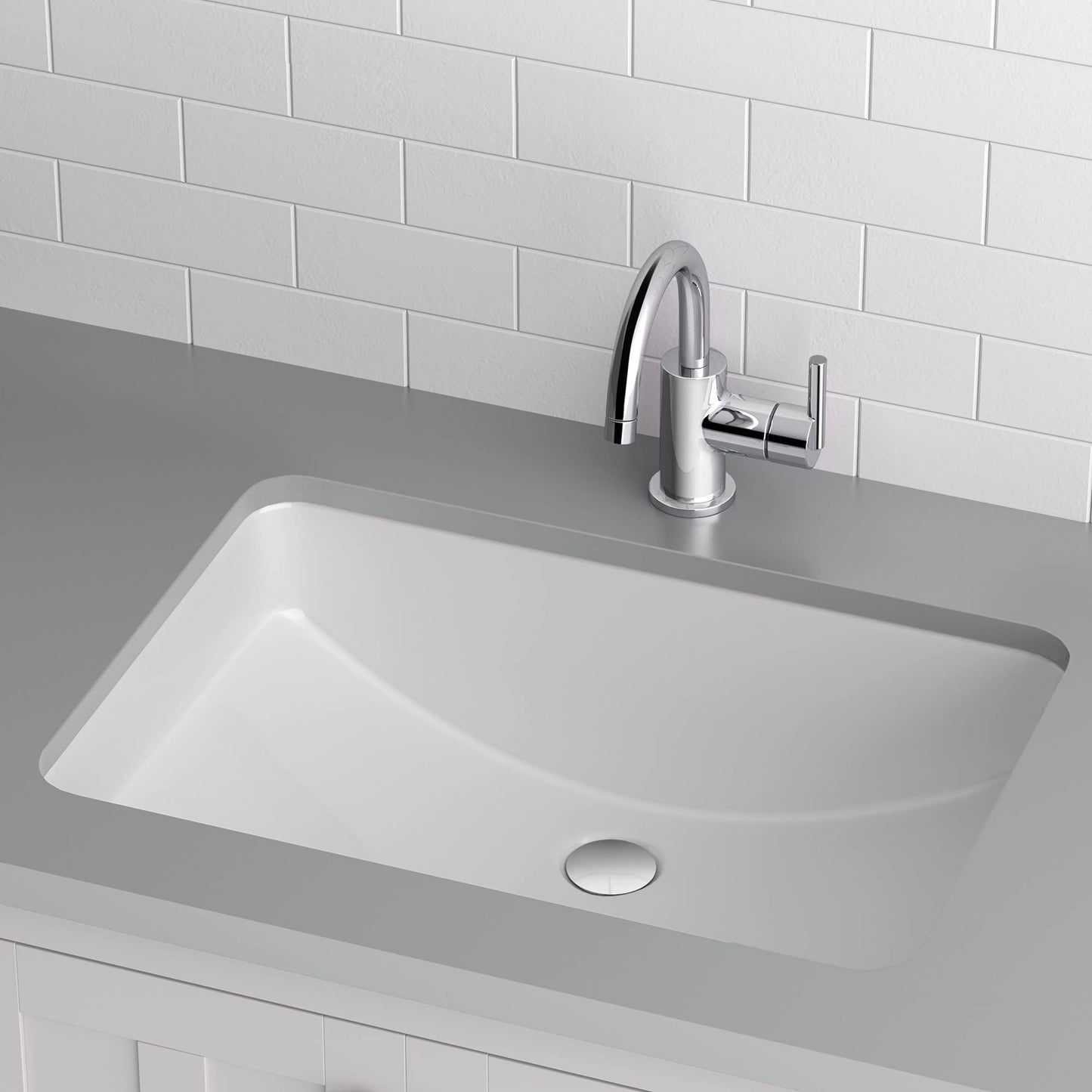 Miseno MNO2114AB Myers 22"x16" Undermount Bathroom Sink w/Overflow-Bright White