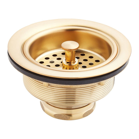 Signature Hardware SH171BG 4-1/2" Basket Strainer with Tailpiece - Brushed Gold