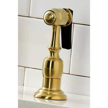 Kingston Brass KS1275AXBS Heritage Bridge Kitchen Faucet w/Brass Sprayer,ORB