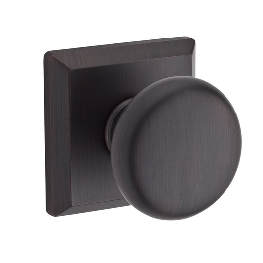Baldwin HDROUTSR112 Reserve Half Dummy Round Knob w/Square Rose in Aged Bronze