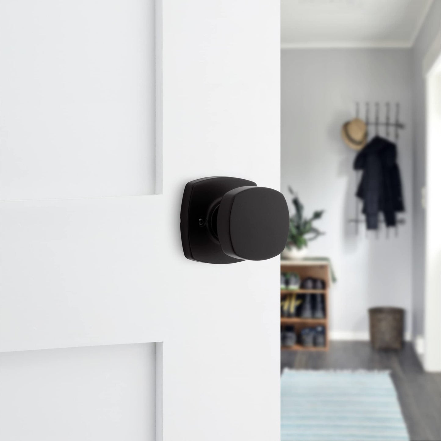 Kwikset 720AYKMDT-514 Arroyo Interior Passage Door Knob Non-Locking Matte Black