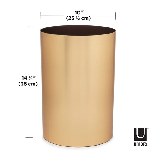 Umbra Metalla 4.75-Gallon(18L) Trash Can, Matte, Brass Look