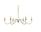 Elegant Lighting LD5056D48 Rohan 6 Light 48"W Taper Candle Style - Brass