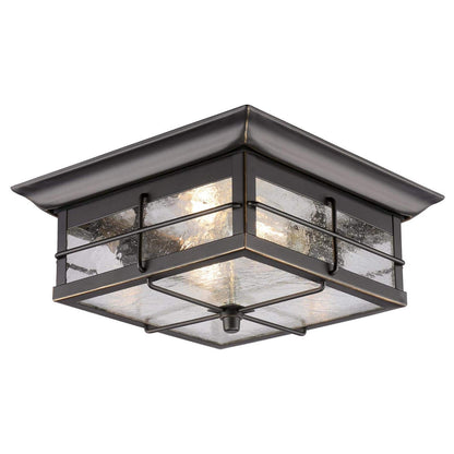 Westinghouse 6578400 Orwell 2 Light Outdoor Flush Mount Fixture ORB&Glass