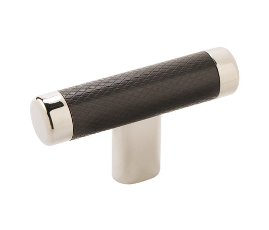 Amerock BP36556NBBR Esquire Cabinet Knob Polished Nickel/Black 2-5/8" Length