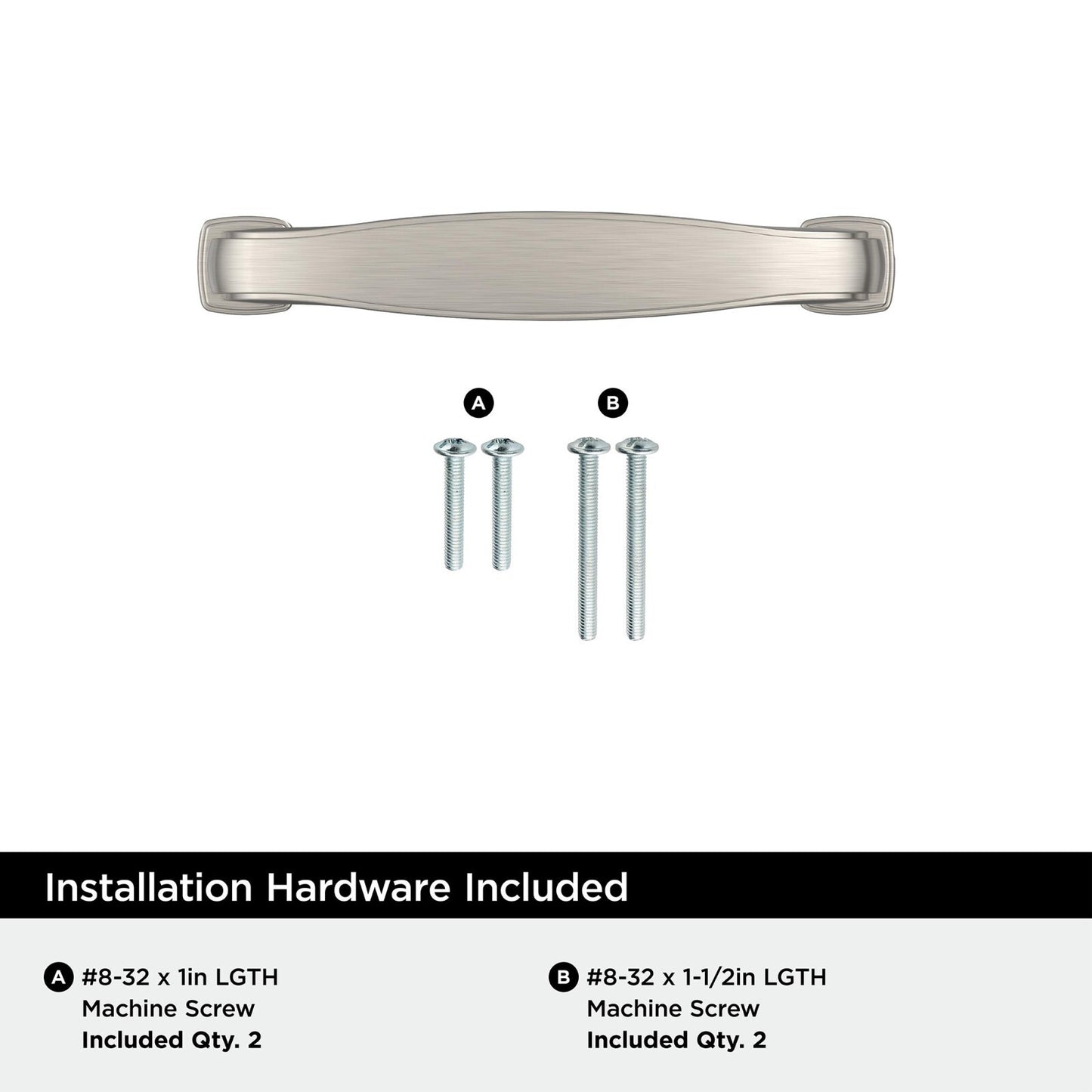Amerock BP37050G10 - 3" Centers Cabinet Pull in Satin Nickel