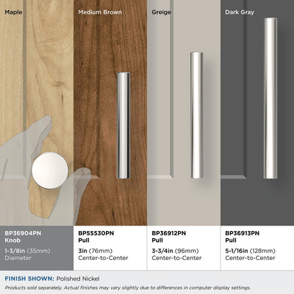 Amerock BP36904PN Versa 1-3/8 inch (35mm) Diameter Polished Nickel Cabinet Knob