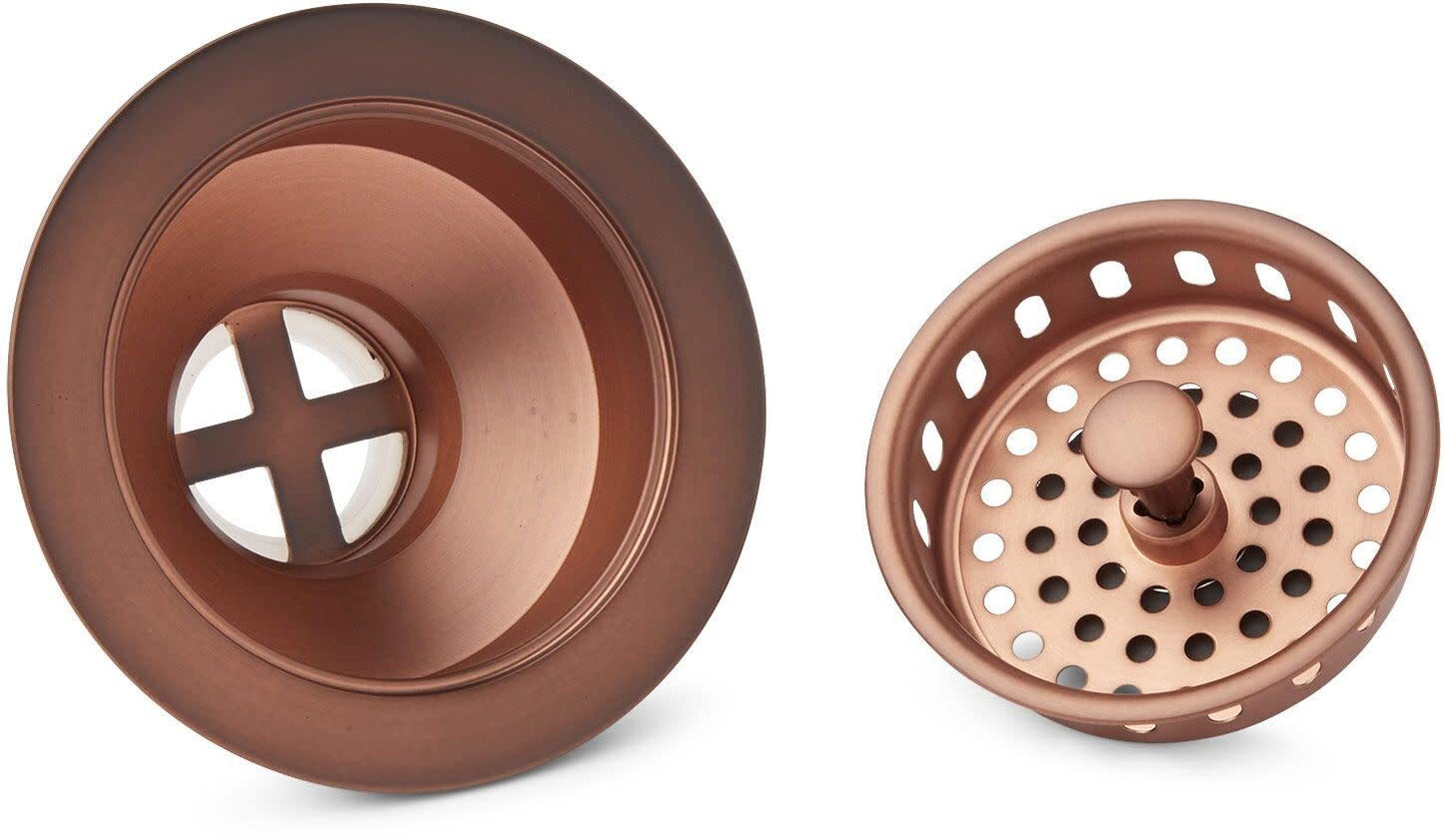 Signature Hardware SH171AC 4-1/2" Basket Strainer with Tailpiece - Satin Copper
