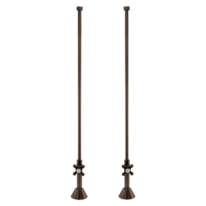Signature Hardware 158040 Deck-Mount Supply Cross Handle Stops - Brushed Nickel