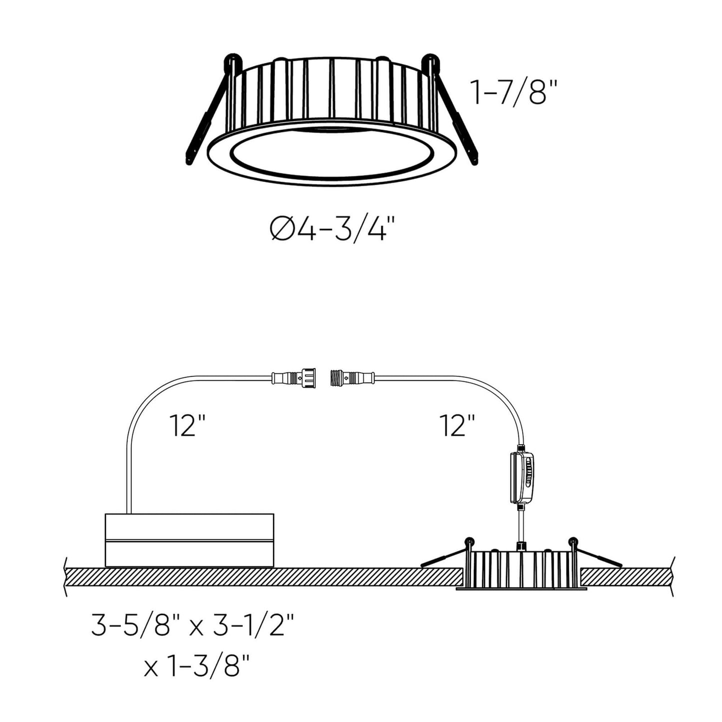 DALS Lighting DRR4-CC-WH Notch 4 Inch Deep Regressed LED Panel 5CCT