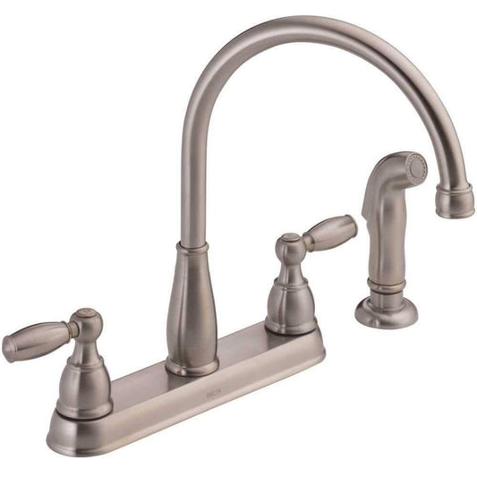 Delta D 21988LFSS S/SPRAY KTCH FCT Polished Deck Mount Faucet