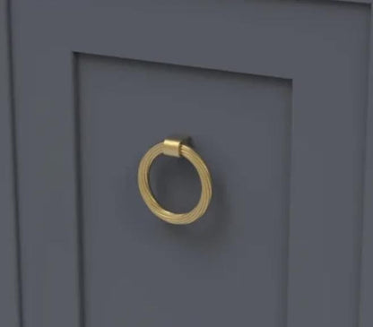 Belwith-Keeler Bijou Sybil Ring Pull 2-7/8" x 2-3/4" Brushed Golden Brass Finish