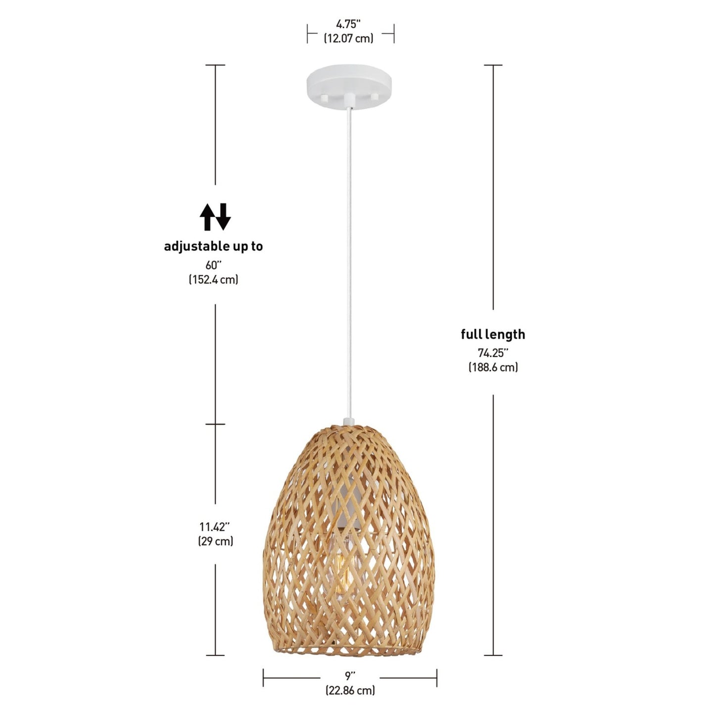 GLOBE Electric Novogratz 61090 1-Light Pendant Light Fixture