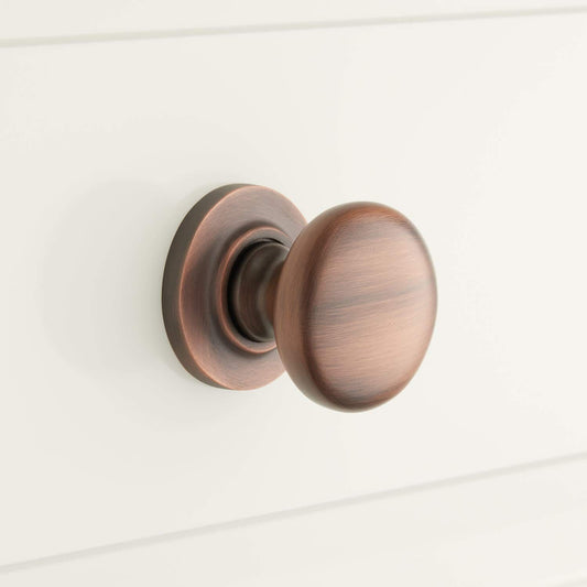 Signature Hardware 441585 1-1/4" Brass Round Cabinet Knob w/base-Antique Copper